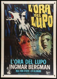 7y666 HOUR OF THE WOLF Italian 1p '68 Ingmar Bergman, Liv Ullmann, different art by Tino Avelli!
