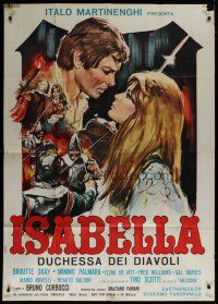 7y682 ISABELLA DUCHESS OF THE DEVILS Italian 1p '69 Brigitte Skay, great romantic artwork!