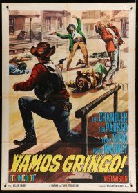 7y688 JAYHAWKERS Italian 1p R66 different Casaro art of cowboys in shootout on the street!