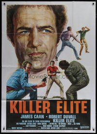 7y695 KILLER ELITE Italian 1p '76 different Serafini art of James Caan, directed by Sam Peckinpah!