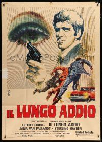 7y727 LONG GOODBYE Italian 1p '74 Elliott Gould as Philip Marlowe, different Tino Avelli art!