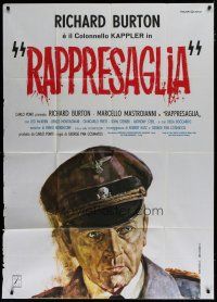 7y742 MASSACRE IN ROME Italian 1p '73 Rappresaglia, Gasparri art of Nazi Richard Burton!