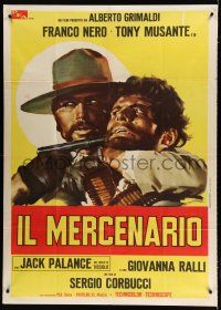 7y745 MERCENARY Italian 1p '69 Il Mercenario, Olivetti art of Tony Mustante & Franco Nero!