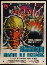 7y751 MORGAN Italian 1p '66 Vanessa Redgrave, David Warner, black comedy, different Cesselon art!
