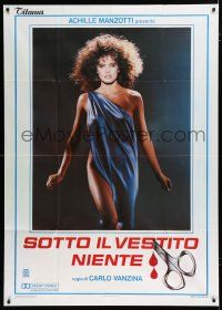 7y768 NOTHING UNDERNEATH Italian 1p '85 full-length close up of almost naked woman!