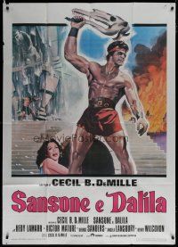 7y833 SAMSON & DELILAH Italian 1p R70s cool different art of Hedy Lamarr & Victor Mature, DeMille