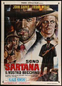 7y837 SARTANA THE GRAVEDIGGER Italian 1p '69 different art of Garko & Kinski by Ezio Tarantelli!