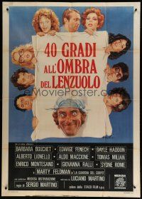 7y850 SEX WITH A SMILE Italian 1p '76 Ciriello art of Marty Feldman, Bouchet, Fenech & costars!