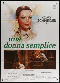 7y860 SIMPLE STORY Italian 1p '80 Romy Schneider in Une histoire simple, Luciano Crovato art!