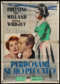 7y864 SOMETHING TO LIVE FOR Italian 1p '52 Ray Milland, Wright, different art of Joan Fontaine!