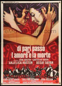 7y931 WALK WITH LOVE & DEATH Italian 1p '69 John Huston, best different Manfredo romantic art!