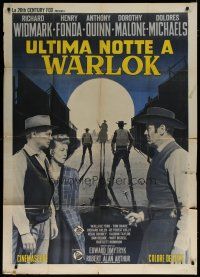 7y937 WARLOCK Italian 1p R60s cowboys Henry Fonda & Richard Widmark, cool different image!