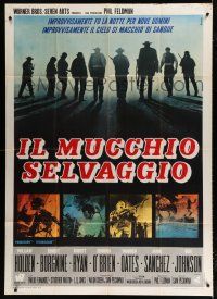 7y948 WILD BUNCH Italian 1p '69 Sam Peckinpah cowboy classic, William Holden & Borgnine!