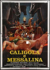 7y309 CALIGULA & MESSALINA Italian 2p '82 Caligula et Messaline, Crovato art of sexy women in orgy
