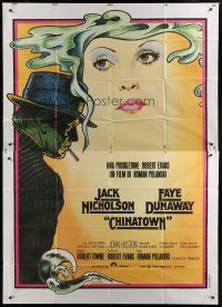 7y314 CHINATOWN Italian 2p '74 art of Jack Nicholson & Faye Dunaway by Pearsall, Roman Polanski