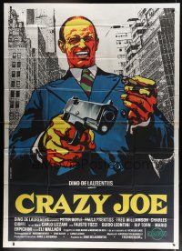 7y321 CRAZY JOE Italian 2p '74 different Casaro art of Peter Boyle as mafioso Joey Gallo!