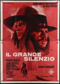 7y347 GREAT SILENCE Italian 2p '68 Corbucci, Kinski & Trintignant, Nistri spaghetti western art!