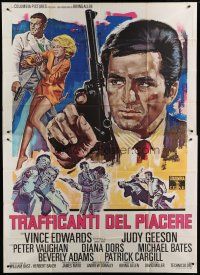 7y351 HAMMERHEAD Italian 2p '68 different art of detective Vince Edwards & sexy Judy Geeson!