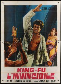 7y369 KING-FU L'INVINCIBILE Italian 2p '70s cool martial arts art with sexy naked woman!