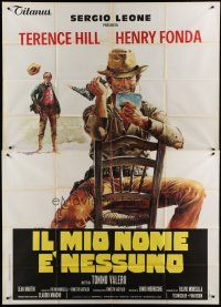 7y393 MY NAME IS NOBODY Italian 2p '73 Il Mio nome e Nessuno, Casaro art of Fonda & Terence Hill!
