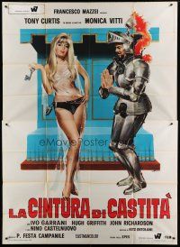 7y398 ON MY WAY TO THE CRUSADES I MET A GIRL WHO Italian 2p '67 art of sexy Monica Vitti & knight!