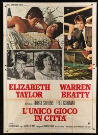 7y402 ONLY GAME IN TOWN Italian 2p '70 Elizabeth Taylor & Warren Beatty are in love in Las Vegas!