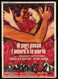 7y450 WALK WITH LOVE & DEATH Italian 2p '69 John Huston, best different Manfredo romantic art!
