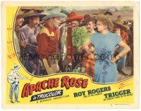 7z111 APACHE ROSE LC #3 '47 great image of cowboy Roy Rogers, Dale Evans & cast!