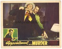 7z113 APPOINTMENT WITH MURDER LC #3 '48 close up of John Calvert as The Falcon struggling w/man!