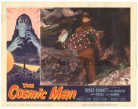 7z274 COSMIC MAN LC #6 '59 c/u of the spooky alien John Carradine holding boy in front of cave!