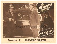 7z281 CRIMSON GHOST chapter 5 LC '46 serial, Clayton Moore & villain as skeleton, Flaming Death!