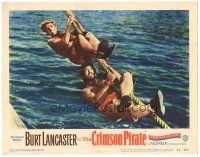 7z283 CRIMSON PIRATE LC #5 '52 great image of barechested Burt Lancaster & Nick Cravat on rope!