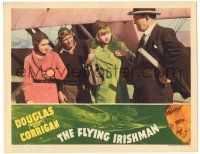 7z378 FLYING IRISHMAN LC '39 pilot Douglas Wrong Way Corrigan w/ pretty Joyce Compton & airplane!