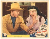 7z402 GIRL CRAZY LC #6 '43 close up of Mickey Rooney in cowboy hat w/young Nancy Walker!
