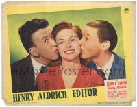 7z434 HENRY ALDRICH, EDITOR LC '42 newspaper chief Jimmy Lydon & Charles Smith kiss Rita Quigley!