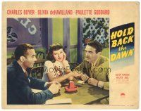7z446 HOLD BACK THE DAWN LC '41 sexy Paulette Goddard between Charles Boyer & Walter Abel!