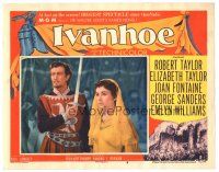 7z497 IVANHOE LC #8 '52 image of pretty Elizabeth Taylor & Robert Taylor w/sword!