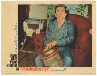 7z500 JAMES DEAN STORY LC #2 '57 great image of young star smoking and playing bongo drum!