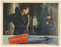 7z508 JOURNEY INTO FEAR LC '42 cool image of guy pointing gun at Joseph Cotten in the rain!
