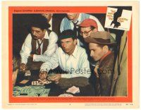 7z596 MAN WITH THE GOLDEN ARM LC #8 '56 Frank Sinatra dealing cards in poker game, Arnold Stang!