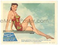 7z645 NEPTUNE'S DAUGHTER LC #7 '49 best c/u of exciting eyeful Esther Williams on diving board!