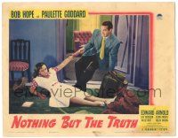 7z658 NOTHING BUT THE TRUTH LC '41 sexy Paulette Goddard helped up by Bob Hope!