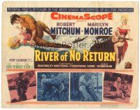 7z051 RIVER OF NO RETURN TC '54 sexy Marilyn Monroe, Robert Mitchum, Tommy Rettig, Preminger