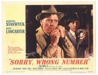 7z816 SORRY WRONG NUMBER LC #7 '48 policeman arrests Burt Lancaster on phone at movie's climax!