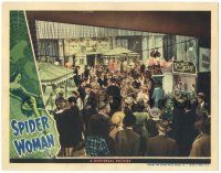 7z819 SPIDER WOMAN LC '44 Basil Rathbone & Nigel Bruce in crowd at carnival!