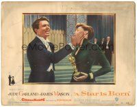 7z827 STAR IS BORN LC #1 '54 close up of James Mason slapping Judy Garland holding her Oscar!