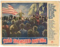 7z830 STAR SPANGLED RHYTHM LC '43 great patriotic image of Bing Crosby w/flag & Mt Rushmore!