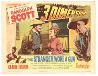 7z842 STRANGER WORE A GUN 3-D LC '53 great image of cowboy Randolph Scott!