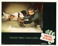 7z865 THEATRE OF BLOOD LC #7 '73 great image of Vincent Price giving sleeping woman a shot!