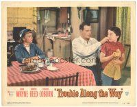 7z912 TROUBLE ALONG THE WAY LC #1 '53 great image of John Wayne, Donna Reed & kid!